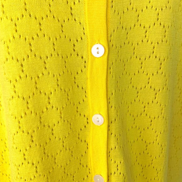 Talbots Cotton Blend Button Up Yellow Cardigan Sz 1X - Picture 8 of 16